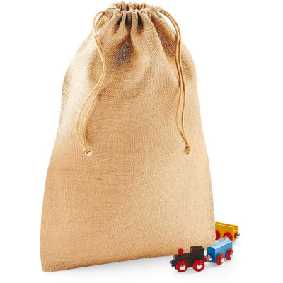 Saco de juta com cordões